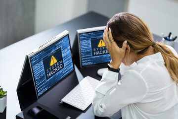 Fototapeta na wymiar Ransomware Malware Attack And Breach
