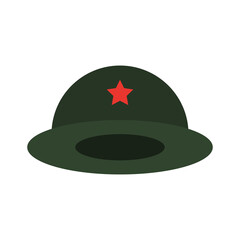 Vector graphic of army helmet. Green army helmet illustration with flat design style. Suitable for content design assets