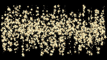 Gold, Silver VIP Flying Stars Confetti. Sparkling
