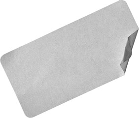rectangular crumpled white sticker scratched from real photography isolated png for graphic design