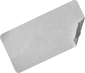 rectangular crumpled white sticker scratched from real photography isolated png for graphic design