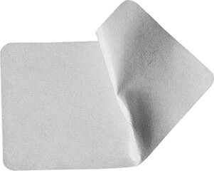 rectangular bent white sticker from real photography isolated png for graphic design