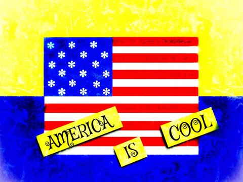American country flag stamp