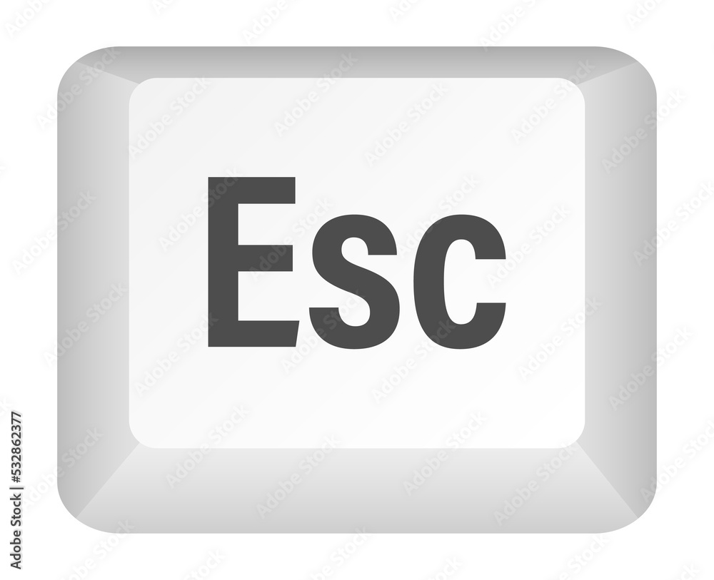 Poster esc computer keyboard buttons. desktop interface. web icon. stock illustration.