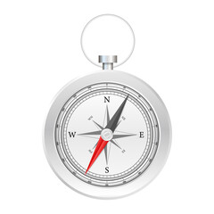 Compass on white background. Flat  navigation symbol.  stock illustration.