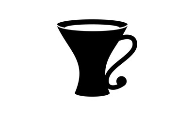 black glass or cup vector logo