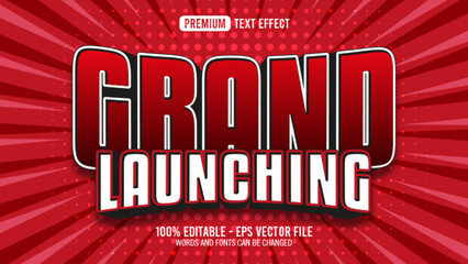 3d grand launching editable text effect style