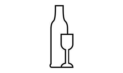 lineart glass and bottle vector logo