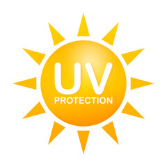Uv protection. Sun icon symbol. Danger symbol. Uv radiation.  stock illustration