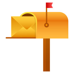 Mail box  illustration in the flat style.  stock illustration.
