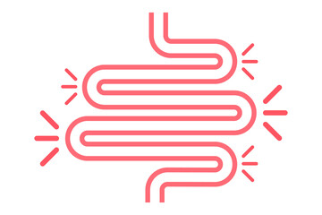 Colitis for medical design. Gastroenterology. Gut constipation icon design. Health care.  stock illustration.