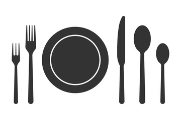 Spoon fork knife  icon, restaurant symbol.  stock illustration.