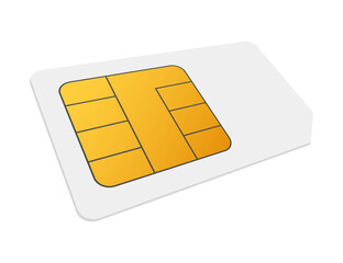  Mobile Cellular Phone Sim Card Chip Isolated on Background