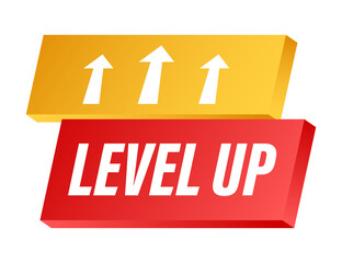 Game icon bonus. level up icon, new level logo.  illustration.