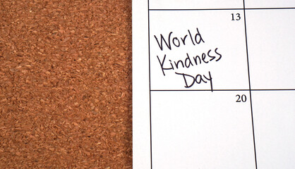 World Kindness Day marked on a calendar on November 13th