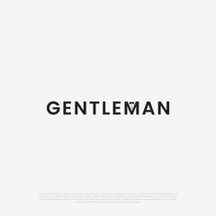 gentleman word mark logo design creative idea