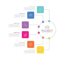 Connecting Steps business Infographic Template with 6 Elements