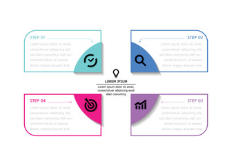 Connecting Steps business Infographic Template with 4 Elements