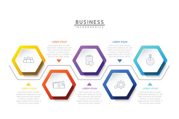 Connecting Steps business Infographic Template with 5 Elements