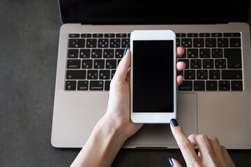 person using smartphone