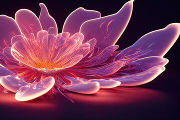 Colorful flower in Neon colors. Neon abstract background. Multicolor floral background. Neon flower backdrop