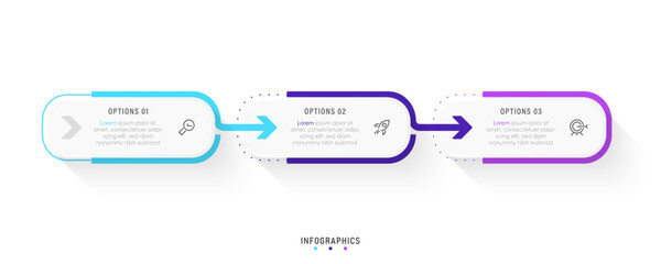 Vector Infographic label design template with icons and 3 options or steps. Can be used for process diagram, presentations, workflow layout, banner, flow chart, info graph.