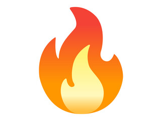 Cartoon styled depicted as a red, orange and yellow flickering flame fire icon on transparent background - 532867769