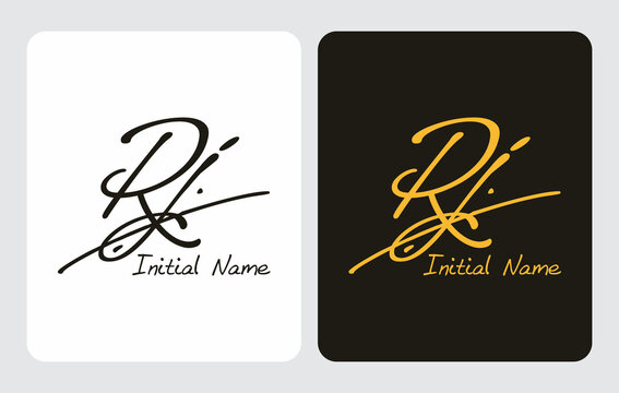 Rj R j initial handwriting Rj initial handwriting signature logo template vector hand lettering for designs or for identity