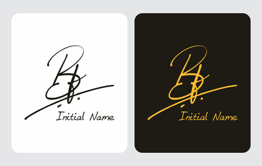 Bf B f initial handwriting Bf initial handwriting signature logo template vector hand lettering for designs or for identity
