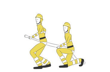 消防士の男性のシンプルなイラスト