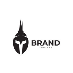 spartan logo and vector design helmet and head.