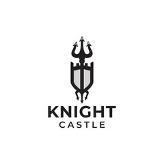 knight castle logo icon vector illustration design template.