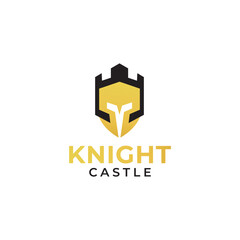 knight castle logo icon vector illustration design template.