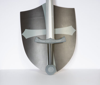 midevil templar shield with sword