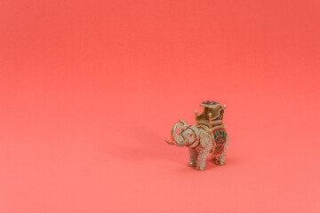 indian elephant statue in red background
