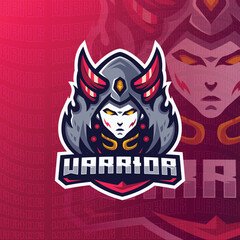 Warrior Mascot Esport Logo Design Illustration For Gaming Club