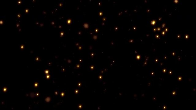 Abstract loop flicker glow dust star particles motion background. 4K 3D loop animation. Blinking Glittering Particles Bokeh Particles loop effect background 