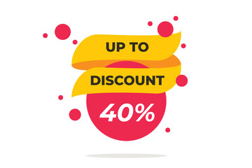 Up to 40% off Sale. Discount offer price sign concept. Vector illustration.
