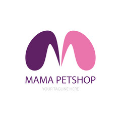Dog ears, Mama Pet shop icon vector