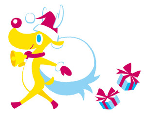 クリスマス　サンタトナカイ