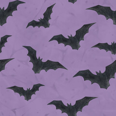 Halloween bats seamless pattern