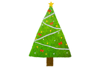 和紙を使ったちぎり絵のクリスマスツリー