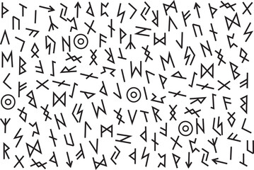 Fototapeta premium illustration line of the viking symbol pattern background.