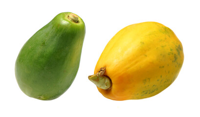 Papaya fruit isolated on a white background