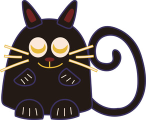 Halloween Black Cat Cartoon Illustration Element