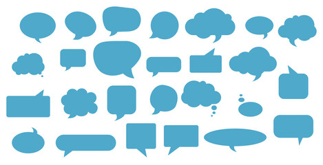 Blank empty white speech bubbles