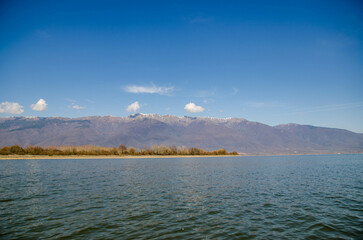 Belasitsa mountain in early spring. selective focus.