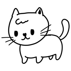 cartoon cat doodle art for coloring book 