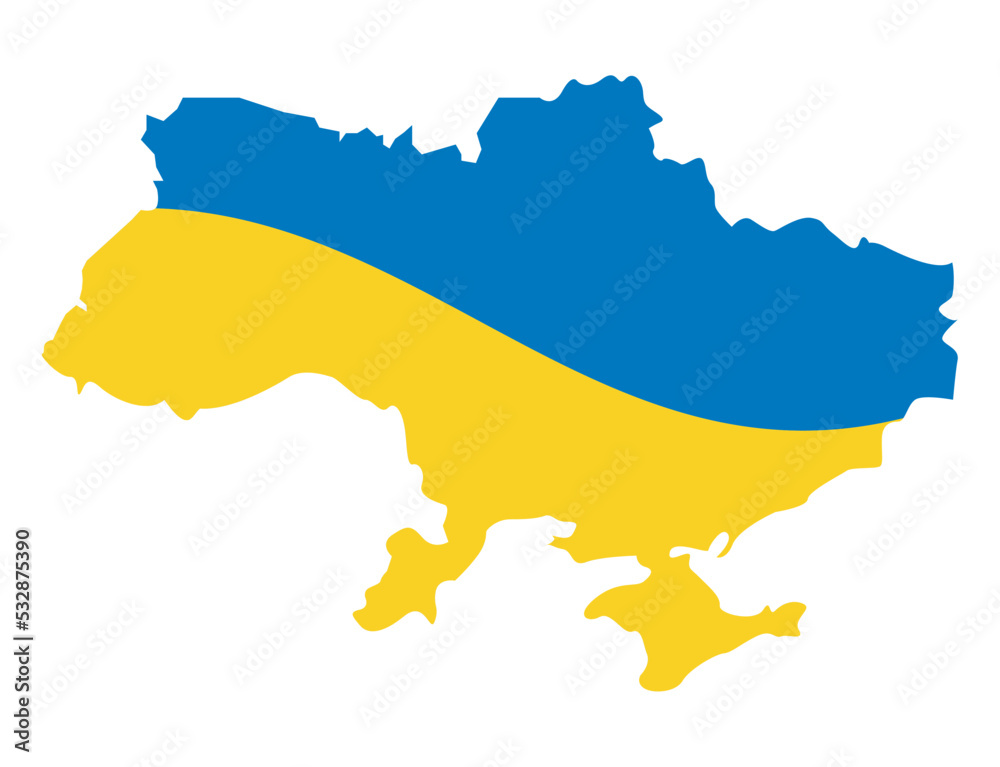 Sticker ukraine flag in map