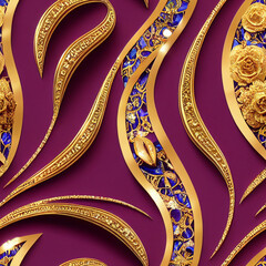 Beautiful realistic jewelry wallpaper. Seamless repeat pattern for wallpaper, fabric and paper packaging, curtains, duvet covers, pillows, digital print design